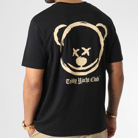 Teddy Yacht Club - Maglietta Oversize Grande Orso Sorridente Nero Beige