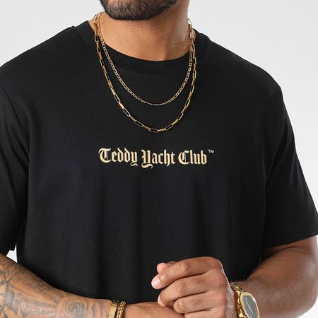 Teddy Yacht Club - Maglietta Oversize Grande Orso Sorridente Nero Beige