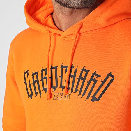 25G - Nuova felpa con cappuccio arancione e nera Cabochard