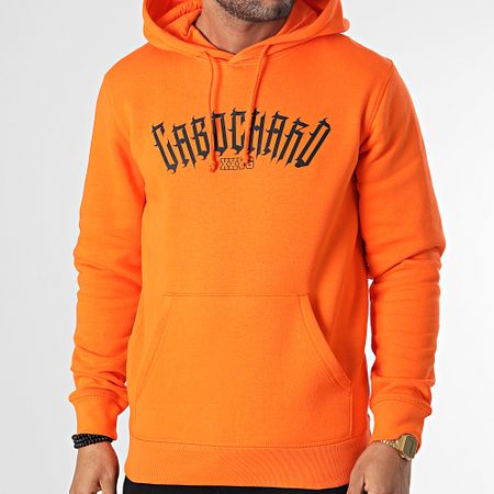 25G - Nuova felpa con cappuccio arancione e nera Cabochard