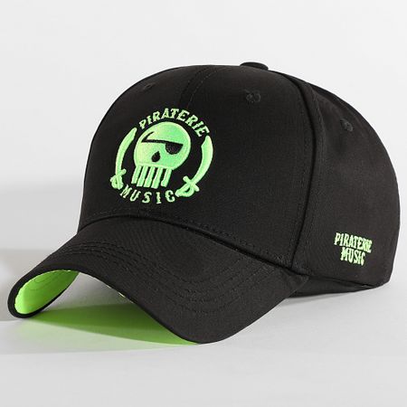 Piraterie Music - Cappello Classic Logo Nero Verde Fluorescente