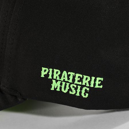 Piraterie Music - Cappello Classic Logo Nero Verde Fluorescente