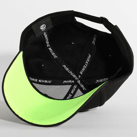 Piraterie Music - Cappello Classic Logo Nero Verde Fluorescente