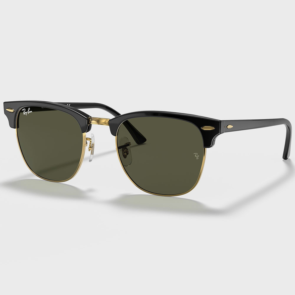 Ray-Ban - Occhiali da sole Clubmaster RB3016 Verde Oro Nero