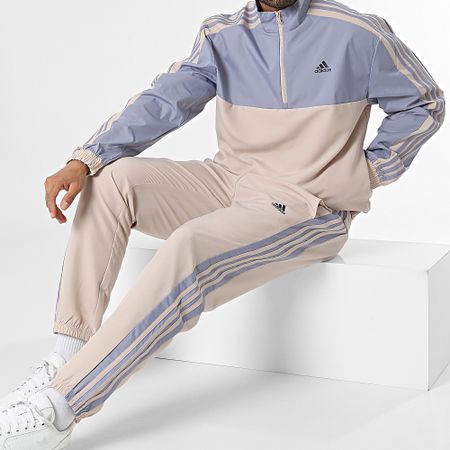 Adidas Sportswear - Tuta da ginnastica a righe IC6780 Beige Azzurro