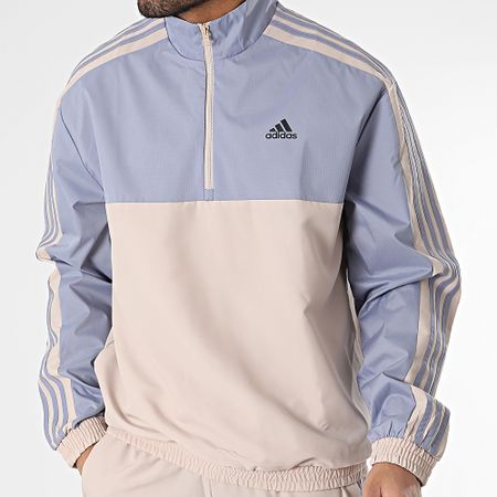 Adidas Sportswear - Tuta da ginnastica a righe IC6780 Beige Azzurro