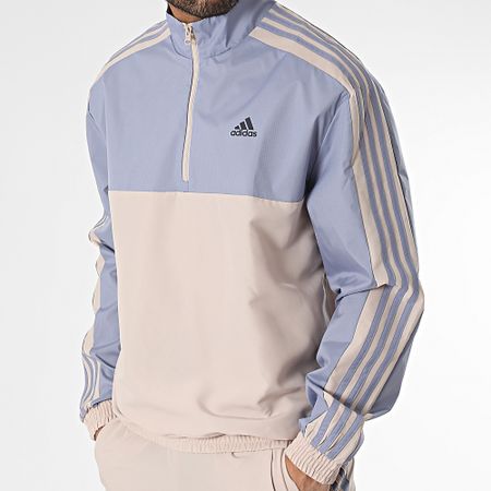Adidas Sportswear - Tuta da ginnastica a righe IC6780 Beige Azzurro