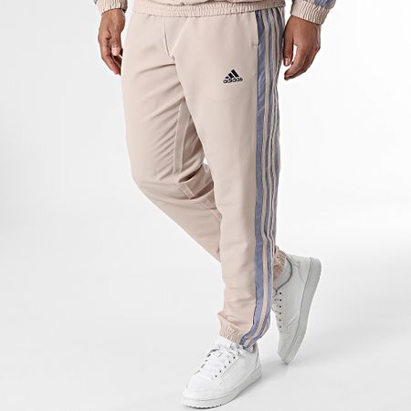 Adidas Sportswear - Tuta da ginnastica a righe IC6780 Beige Azzurro