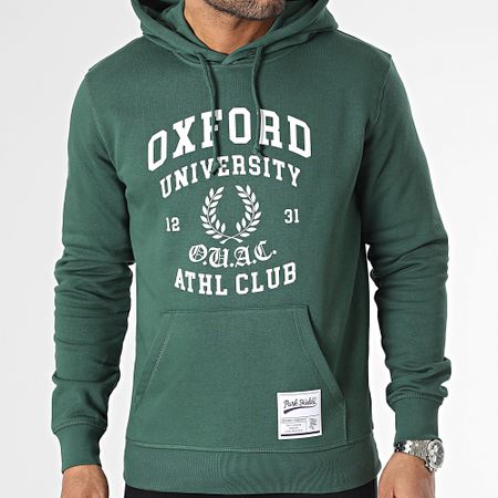 Classic Series - Felpa con cappuccio Oxford Verde Bianco