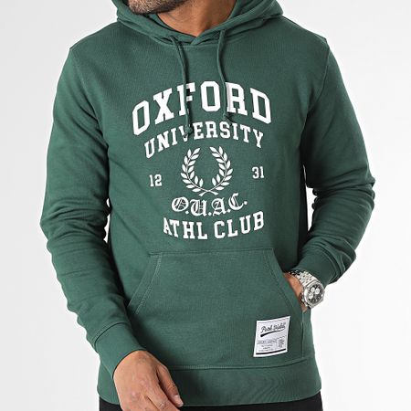 Classic Series - Felpa con cappuccio Oxford Verde Bianco