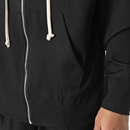 Frilivin - Set di felpa con cappuccio e pantaloni cargo neri