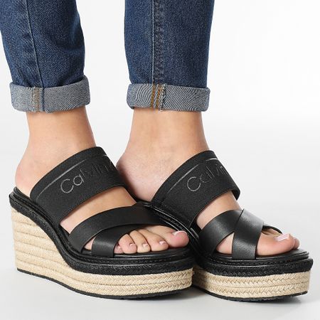 Calvin Klein - Sandali donna Zeppa 1498 Ck Nero