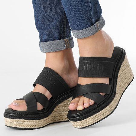 Calvin Klein - Sandali donna Zeppa 1498 Ck Nero