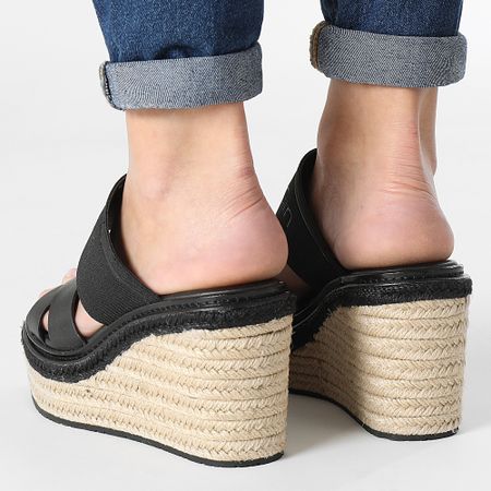 Calvin Klein - Sandali donna Zeppa 1498 Ck Nero