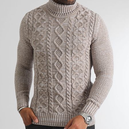 LBO - Maglione dolcevita ritorto 0379 Beige Chiné