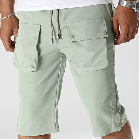 John H - Pantaloncini Cargo verde chiaro