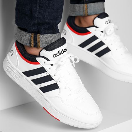 Adidas Originals - Hoops 3 GY5427 Cloud White Collegiate Navy Classic Red Sneakers