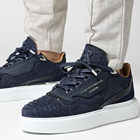 Benjamin Berner - Raphael Sneakers in nappa opaca blu navy pitone
