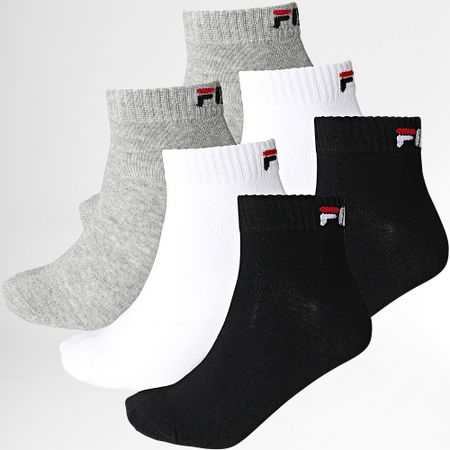 Fila - Confezione da 6 paia di calzini F9300 bianco nero grigio erica