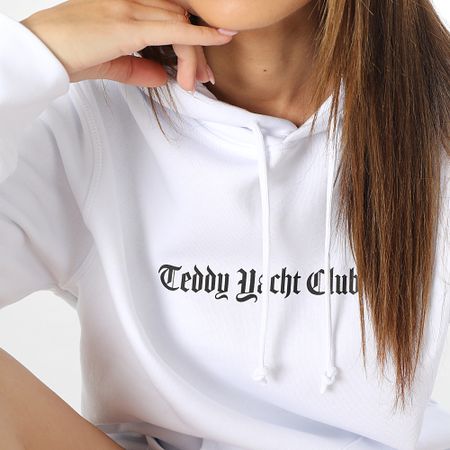 Teddy Yacht Club - Felpa con cappuccio Art Series Donna Blu Bianco
