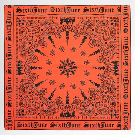 Sixth June - Sciarpa Bandana Arancione Nero
