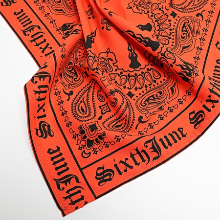 Sixth June - Sciarpa Bandana Arancione Nero