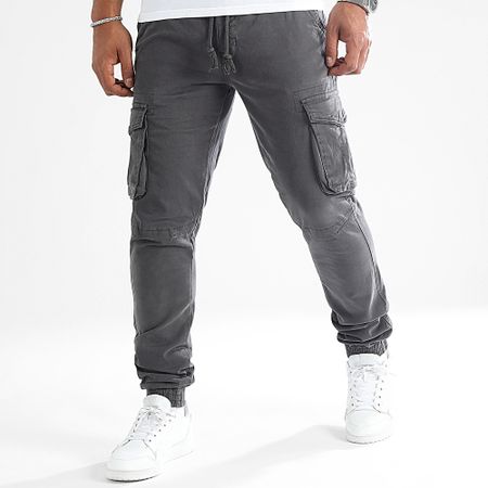 John H - Pantaloni cargo grigio antracite