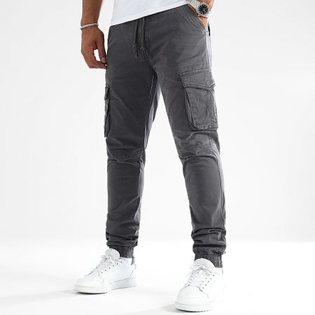 John H - Pantaloni cargo grigio antracite
