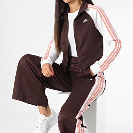 Adidas Sportswear - Tuta sportiva Team Sport Donna IJ8779 Marrone Bianco