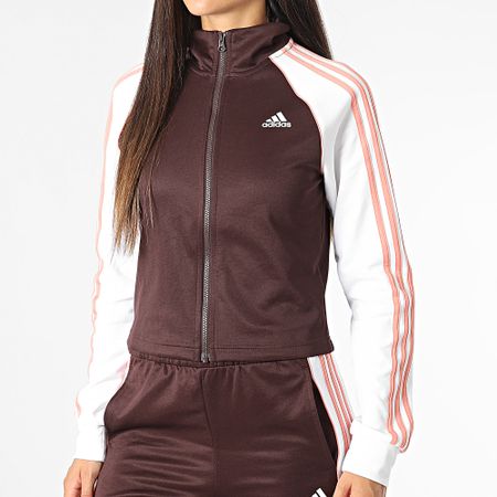 Adidas Sportswear - Tuta sportiva Team Sport Donna IJ8779 Marrone Bianco