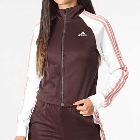 Adidas Sportswear - Tuta sportiva Team Sport Donna IJ8779 Marrone Bianco
