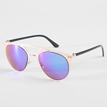 Frilivin - Occhiali da sole a specchio rosa verde oro