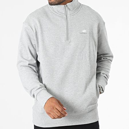 New Balance - MT31501 Felpa con collo a zip grigio erica