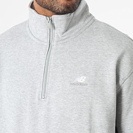 New Balance - MT31501 Felpa con collo a zip grigio erica