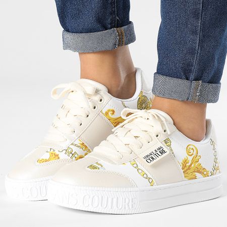 Versace Jeans Couture - Fondo Court Sneakers donna 75VA3SK7-ZS358 Bianco Beige Renaissance
