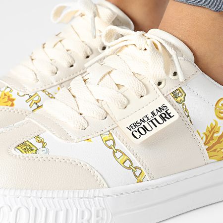 Versace Jeans Couture - Fondo Court Sneakers donna 75VA3SK7-ZS358 Bianco Beige Renaissance