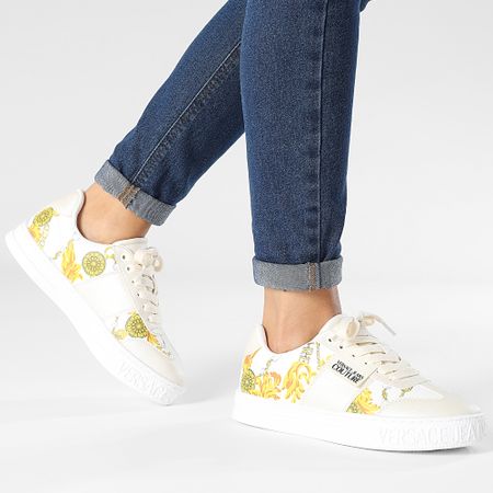 Versace Jeans Couture - Fondo Court Sneakers donna 75VA3SK7-ZS358 Bianco Beige Renaissance
