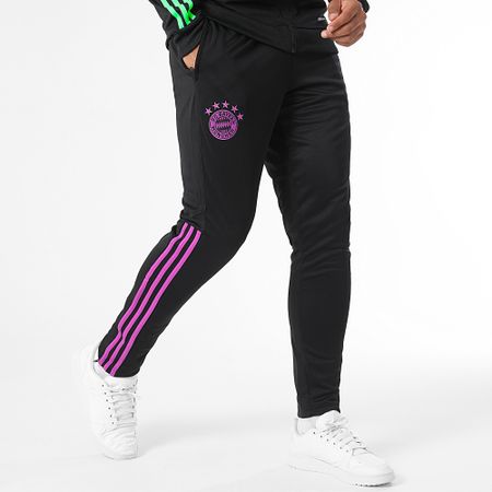 Adidas Sportswear - Tuta da ginnastica a righe del Bayern Monaco IB1554 Nero Viola Verde
