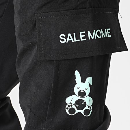 Sale Môme Paris - Pantaloni cargo coniglio nero verde menta