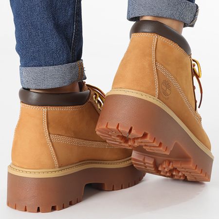 Timberland - Stivali Donna Heritage Platform Waterproof Chukka Wheat Nubuck A5RF9 Stone Street