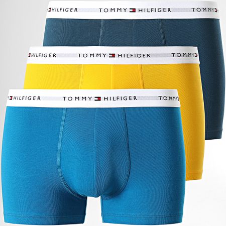 Tommy Hilfiger - Set di 3 boxer firmati Cotton Essentials 2761 blu navy giallo