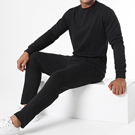 LBO - Set Felpa con girocollo e pantaloni da jogging 1070521 Nero