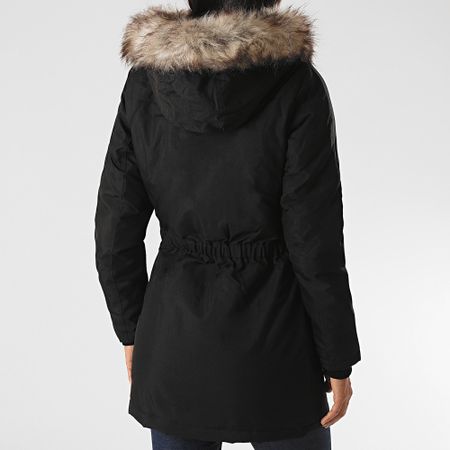Only - Parka donna Iris con cappuccio in pelliccia nera