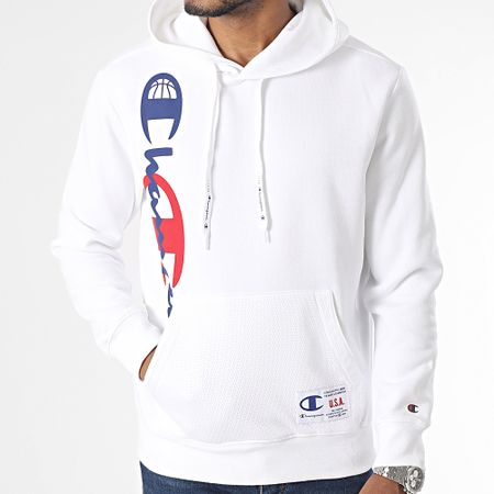 Champion - Felpa con cappuccio 219253 Bianco