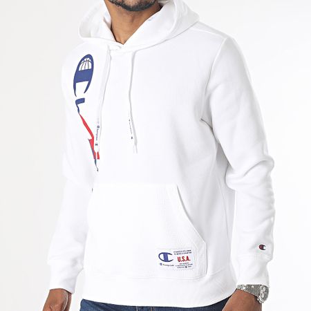 Champion - Felpa con cappuccio 219253 Bianco