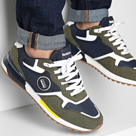 Redskins - Sneakers Oyati PO4910P Verde Khaki Blu Navy Bianco