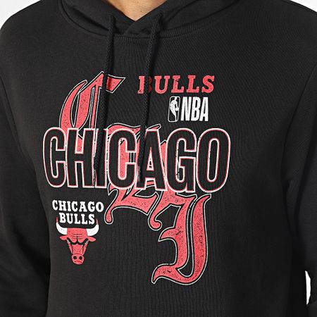 New Era - Felpa con cappuccio NBA Team Graphic Chicago Bulls 60416349 Nero