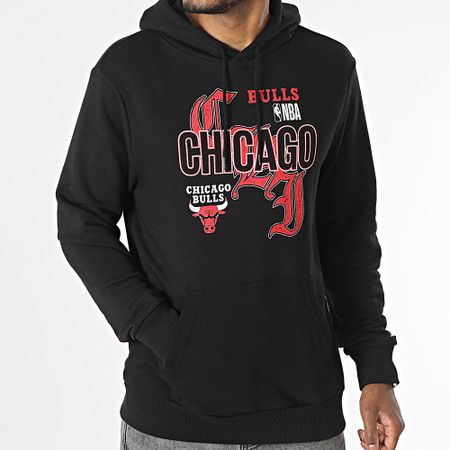 New Era - Felpa con cappuccio NBA Team Graphic Chicago Bulls 60416349 Nero