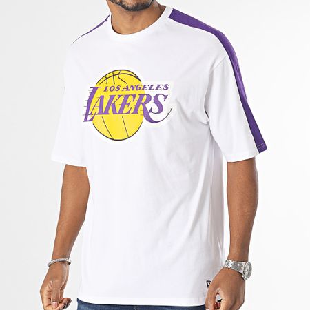 New Era - NBA Colour Block Los Angeles Lakers T Shirt 60416360 Bianco