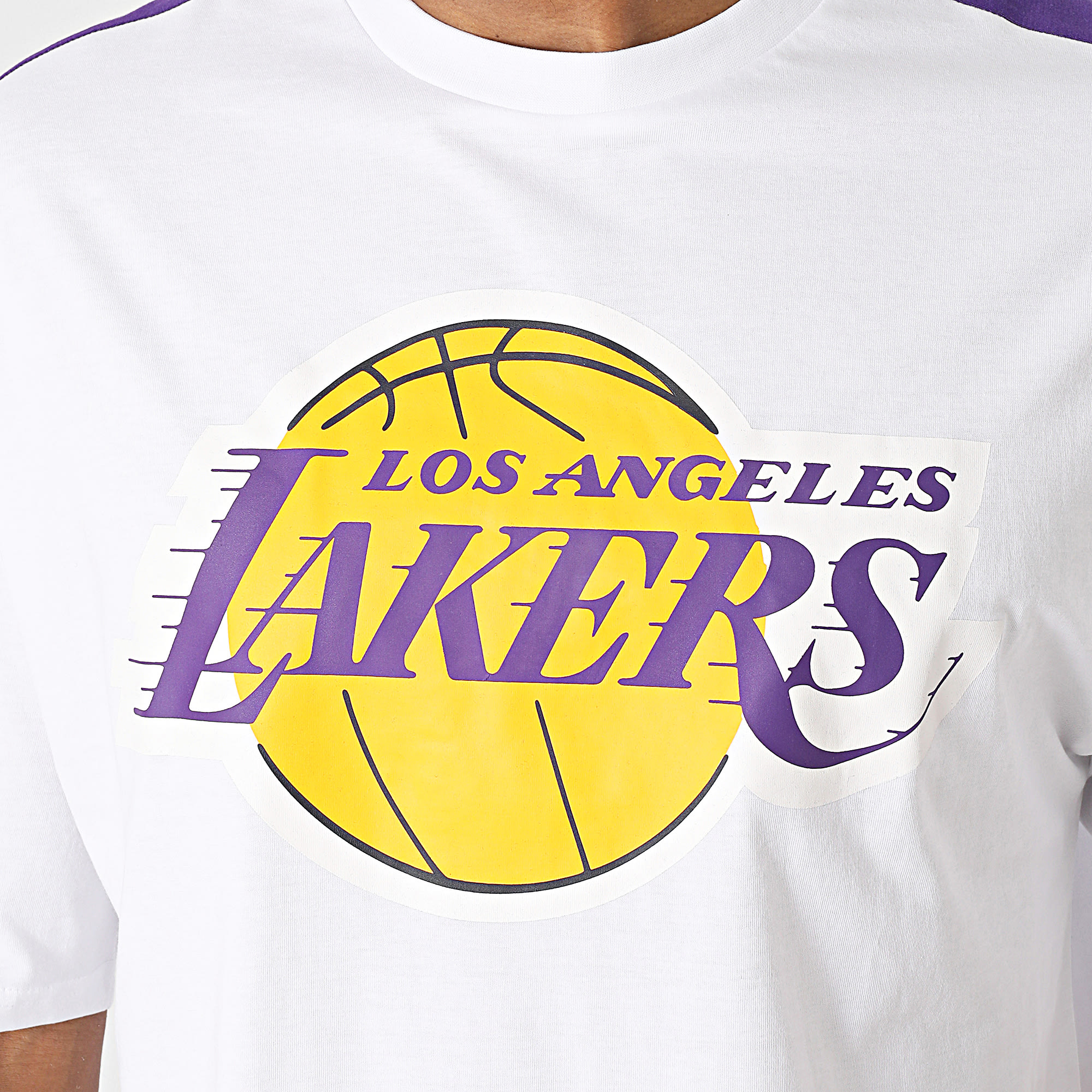 New Era - NBA Colour Block Los Angeles Lakers T Shirt 60416360 Bianco